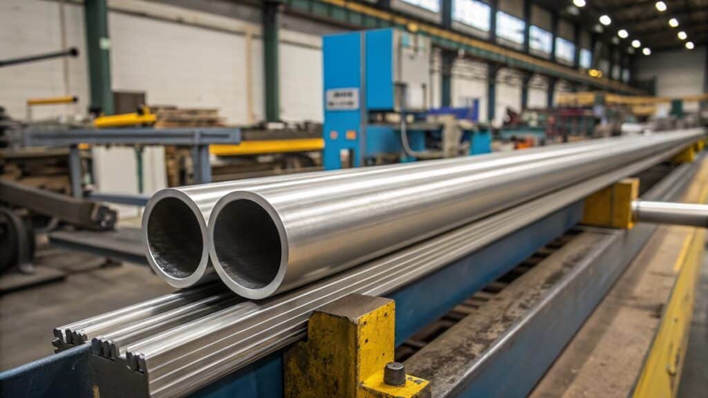 A side-by-side comparison showing a rusty piece of steel and a clean, unblemished piece of aluminum after exposure to water.
